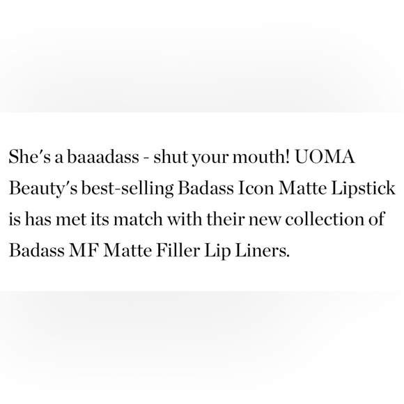 Uoma Beauty Badass MF Matte Filler Lip Liner NEW - Picture 4 of 6